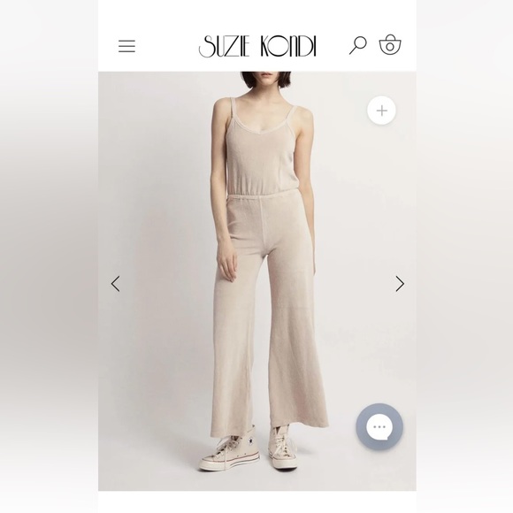 Suzie Kondi L Large Elma Flare Tank Jumpsuit Petra Oatmeal Terrycloth - Picture 8 of 8